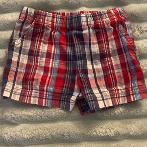 Classic Newborn Baby Boys Plaid Kids Shorts - Red, Blue & White